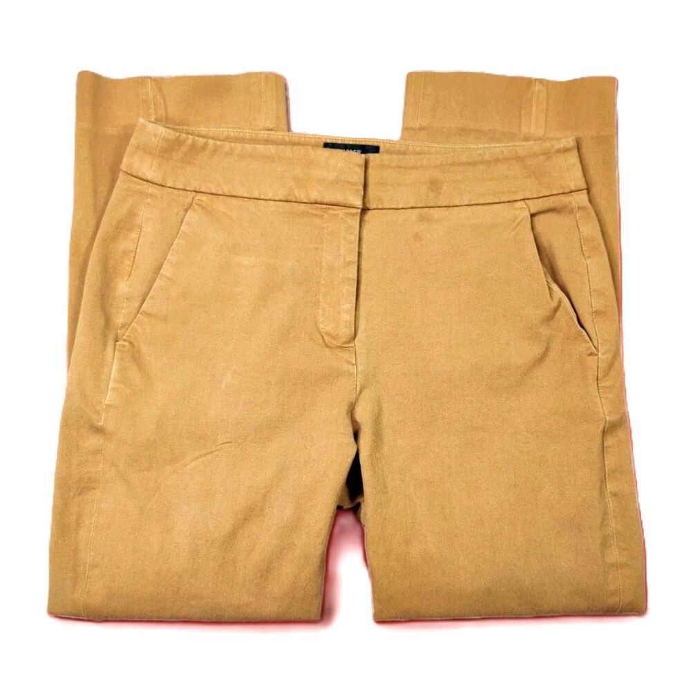 J.Crew Remi Re-Imagined Brown Slim Trousers Stretch Pants Size 8 Cotton Blend